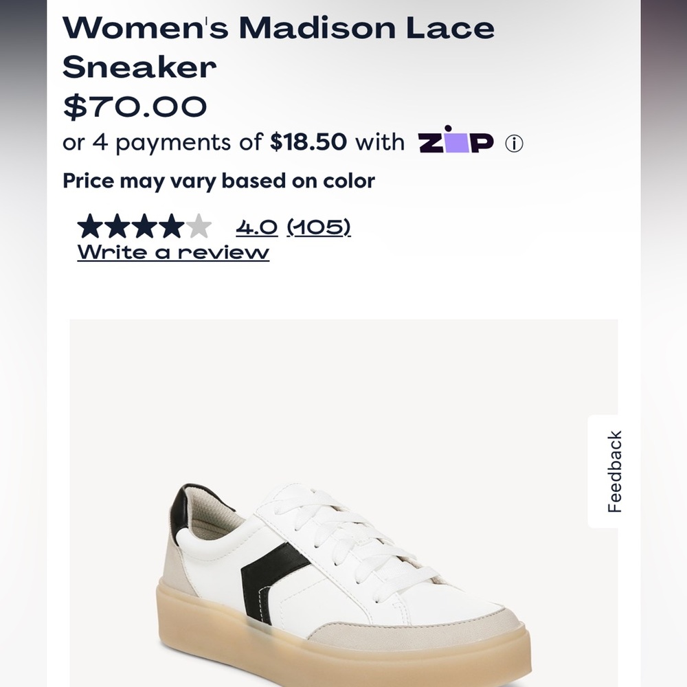 Dr Scholls Womens Madison Lace Sneaker Size 9